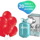 Helium sada + balónky 20 ks červené