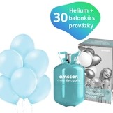 Helium sada + balónky 30 ks světle modré