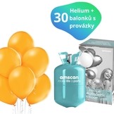 Helium sada + balónky 30 ks oranžové