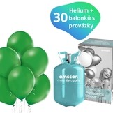 Helium sada + balónky 30 ks zelené