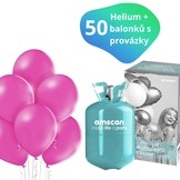 Helium sada + balónky 50 ks růžové  