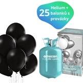 Helium sada + balónky černé metalické