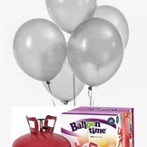 Helium Balloon time sada balónky Metallic Silver