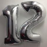 Balónek fóliový narozeniny číslo 1 stříbrný 86 cm