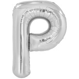Písmeno P stříbrné foliový balónek 86 cm