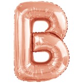 Písmeno B růžovo-zlaté foliový balónek 86 cm