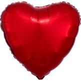 Balónek srdce červené metalické 