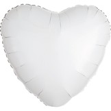 Balonek srdce bílé metalické