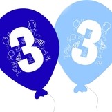 Balonky narozeniny 5ks s číslem 3 pro kluky