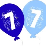 Balonky narozeniny 5ks s číslem 7 pro kluky