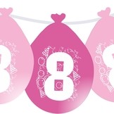 Balonky narozeniny číslo 8, visící 5ks růžové