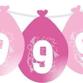 Balonky narozeniny číslo 9, visící 5ks růžové