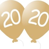 Balónek 20. narozeniny zlatý metalický