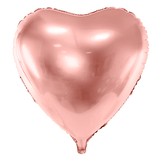 Balónek srdce růžovo zlatý metalický velký