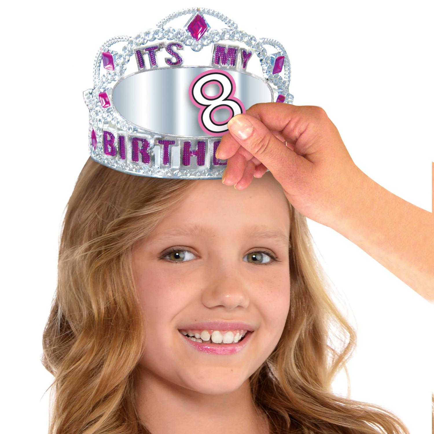 Koruna na hlavu k narozeninám s nalepovacím číslem pro holky