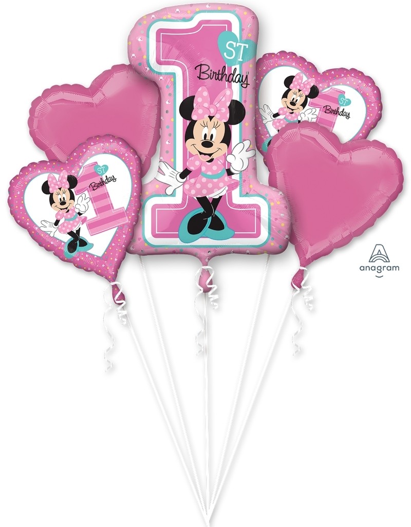 Minnie 1. narozeniny balónky sada 5 ks