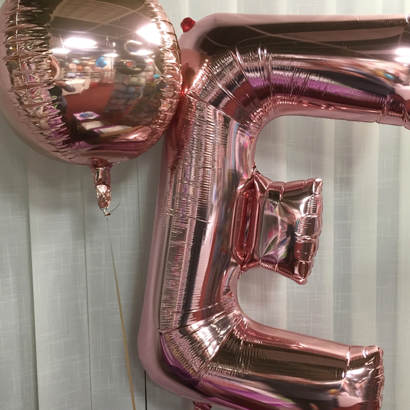 Foliový balónek koule růžovo-zlatá 38 cm