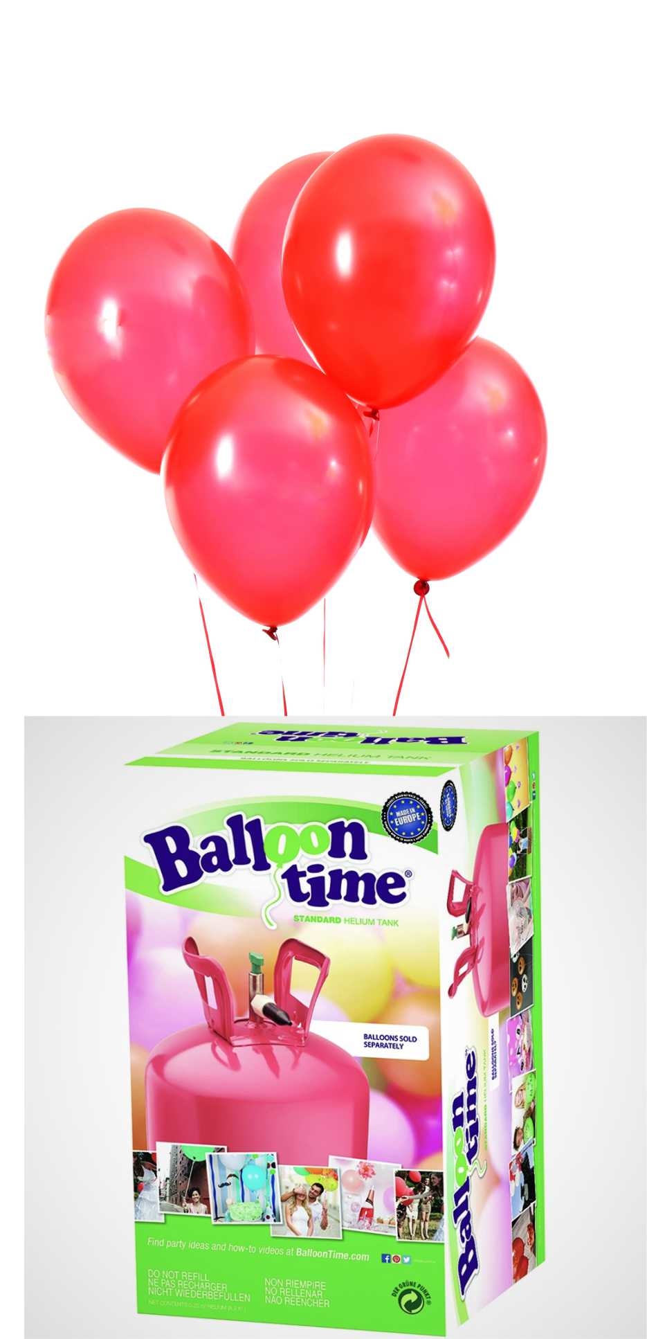 Helium Balloon time + balónky Red 30ks