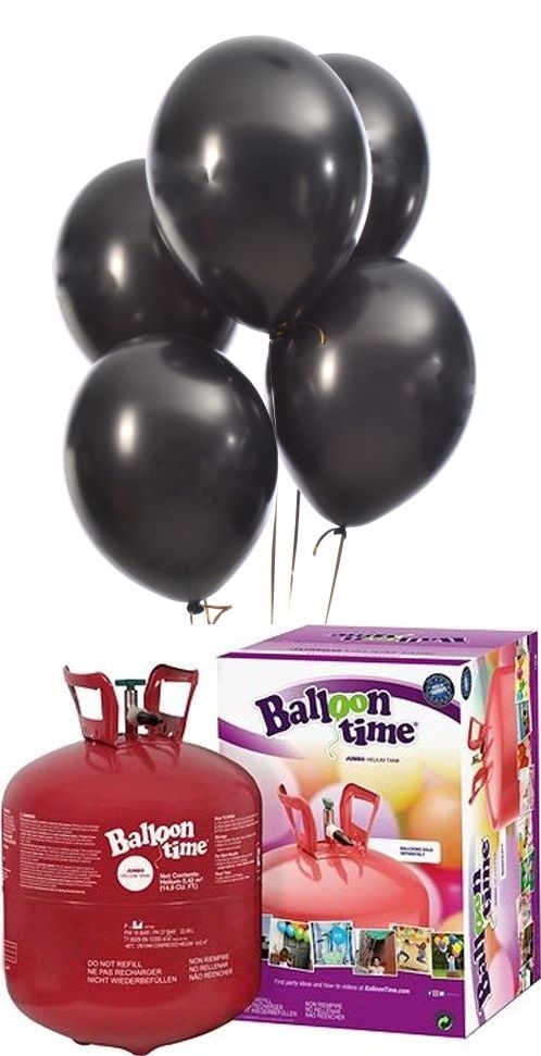 Helium Balloon time sada balónky Metallic Black