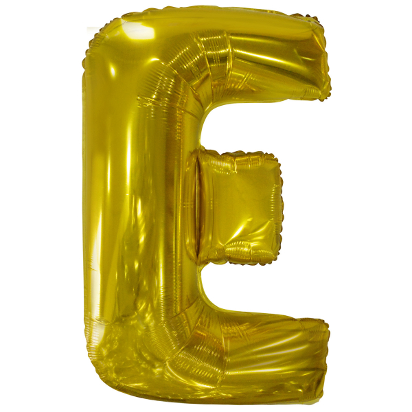 Písmeno E zlatý foliový balónek 86 cm