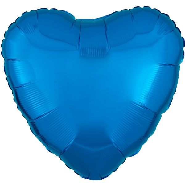 Balónek srdce modré metalické