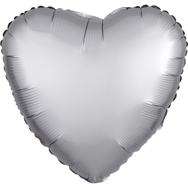 Balónek srdce stříbrné