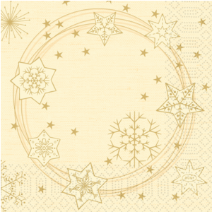 Ubrousky STAR SHINE CREAM 20 ks 3-vrstvé, 33 cm x 33 cm 