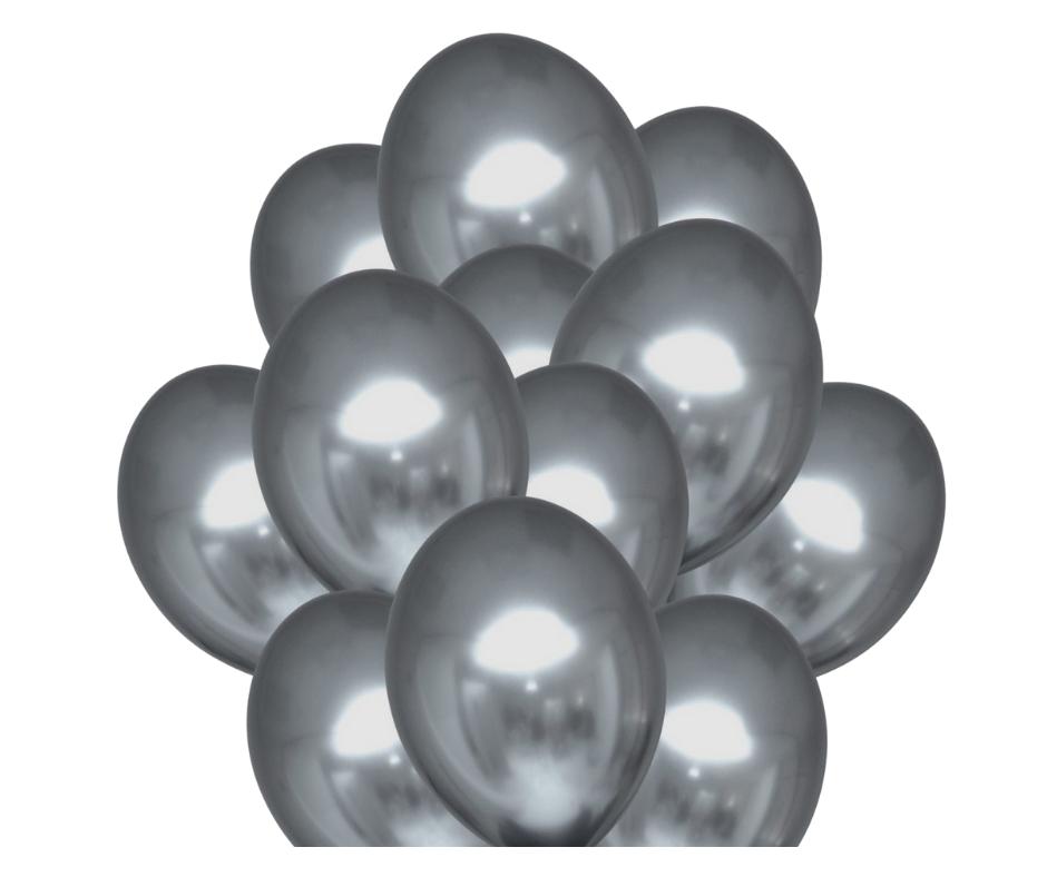 Balónky chromové šedé 20 ks 30 cm