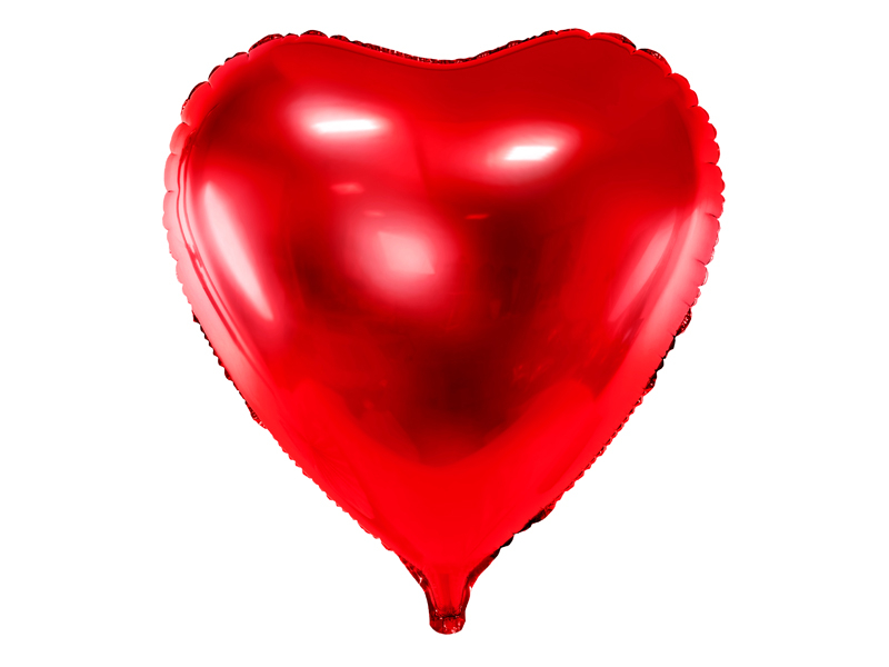 Balónek srdce červené metalické velké