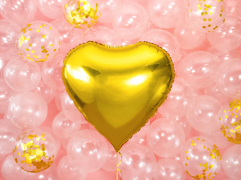 Balónek srdce zlaté 
