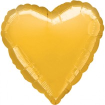 Balónek srdce zlaté metalické 
