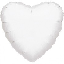 Balónek srdce bílé metalické JUMBO 81cm