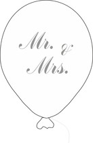 Balónek Mr. & Mrs. s šedým potiskem