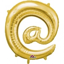 Symbol @ zlaté foliové balónky 76cm x 81cm