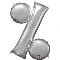 Symbol % stříbrné foliové balónky 91cm x 91cm