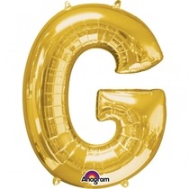 Písmena G zlaté foliové balónky 33 cm x 22 cm