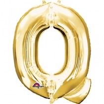 Písmena Q zlaté foliové balónky 33 cm x 25 cm
