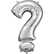 Symbol ? stříbrný foliový balónek 40 cm x 27 cm