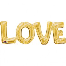 LOVE foliový balónek zlatý 63cm x 22cm