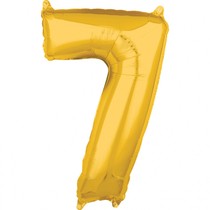 Balónek fóliový narozeniny číslo 7 zlatý 66cm