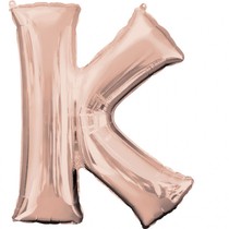 Písmeno K růžovo-zlaté foliový balónek 83 cm