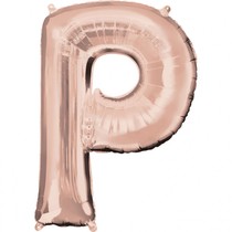 Písmeno P růžovo-zlaté foliový balónek 83 cm 