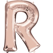 Písmeno R růžovo-zlaté foliový balónek 83 cm