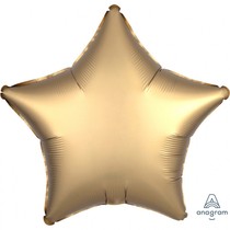 Balónek hvězda foliová satén zlatá 