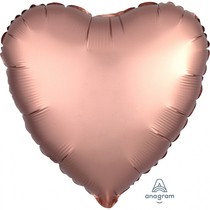 Balónek srdce foliové satén Copper 43 cm