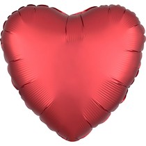 Balónek srdce foliové satén červené SANGRIA