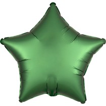 Balónek hvězda foliová satén zelená 
