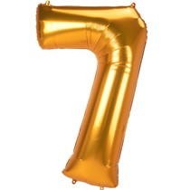 Obří balónek číslo 7 zlatý 134 cm x 83 cm