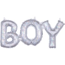 Boy balónek stříbrný holografický 50 cm x 22 cm