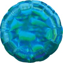 Balónek kruh holografický modrý